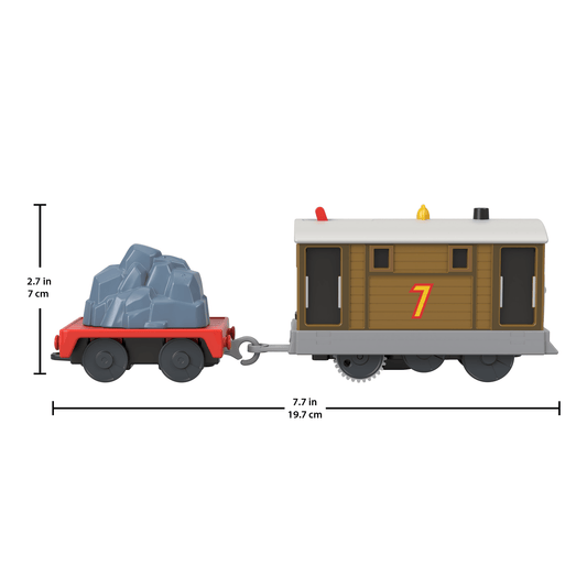 Thomas & Friends Toby Motorized Toy Train Engine With Cargo For Preschool Kids