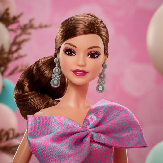Barbie-Poupée Barbie Joyeux Anniversaire-en Robe Rose Satinée