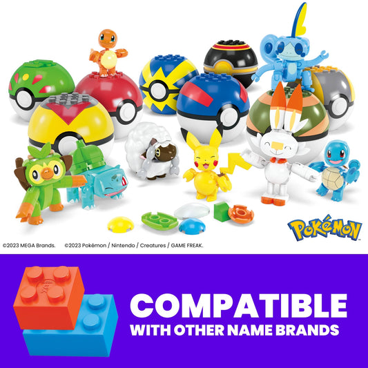 MEGA Pokémon Building Toy Kit With 8 Action Figures And Poké Balls (191 Pieces) For Kids