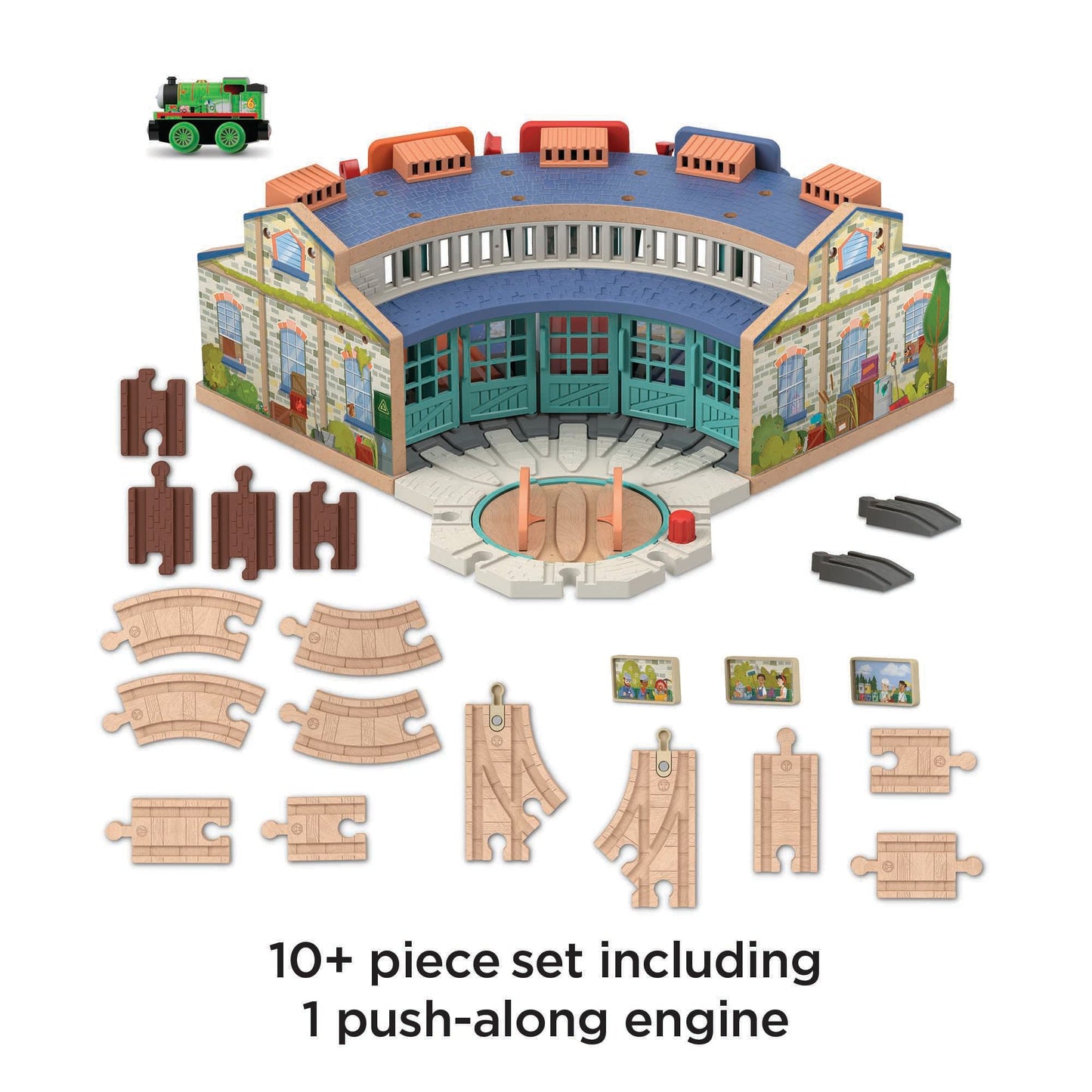 Fisher-Price Thomas & Friends Wooden Railway Tidmouth Sheds Starter Train Set